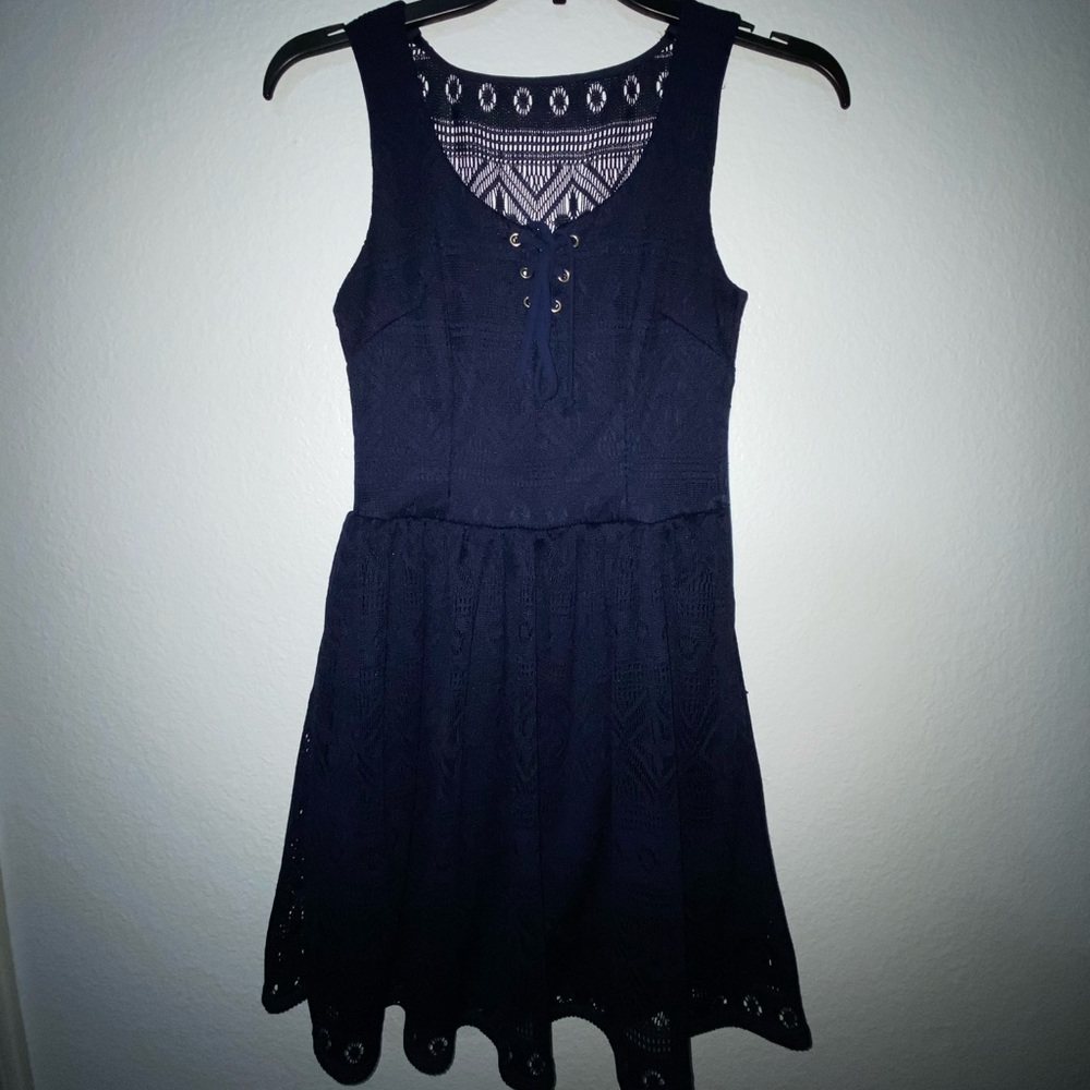 B Darlin Navy Blue Lace Dress